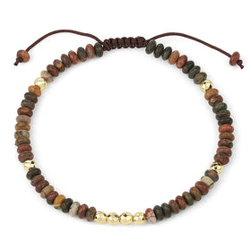 Minimalist Gemstone Bracelet for Women Fine Jewelry Healing Yoga Meditation Handmade Adjustable Stone Picasso Beaded Bracelet