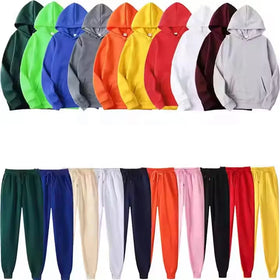 Custom Unisex Cotton Oversized Hoodie Straight Shoulder Pant Blank Streetwear Sweatpants and Hoodie Set Tracksuits Custom Suit