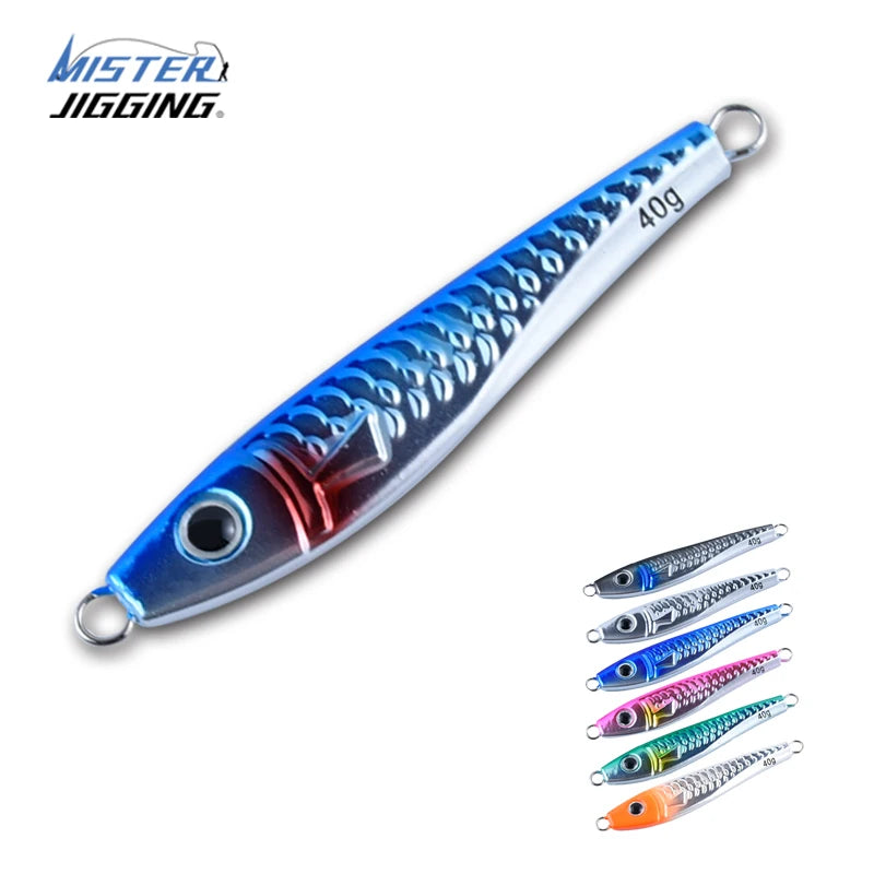 MISTER JIGGING Lure7g - 60g Lure Fishing Metal Jig Fishing Lure Saltwater Slow Pitch Jigs for Marlin and Bream