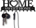 Sweet Home Indoor Wall Mount Key Organizer Flower Pattern 10 Hooks Eco-Friendly Metal Hanger for Front Door Kitchen Home Decor