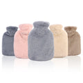 Dropshipping Large Capacity 1L Premium Faux Fur Cover Hot Water Bag Natural PVC with Super Soft Top for Hand Warming