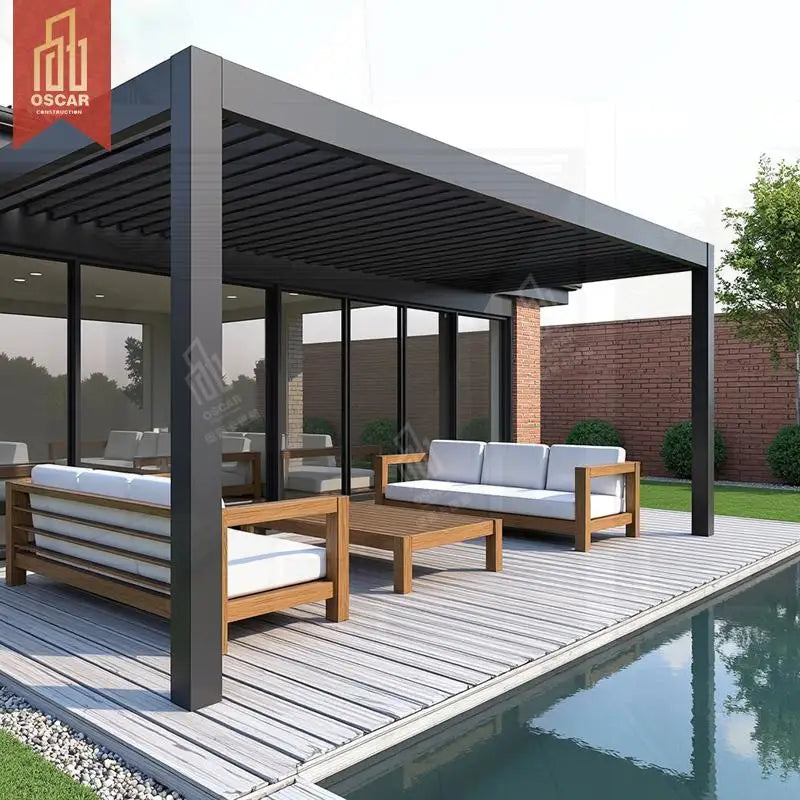 Factory Wholesale Modern Outdoor Aluminium 3X3 3X4 4X4 6X4M with Zip Screen Garden Patio Yard Pergola