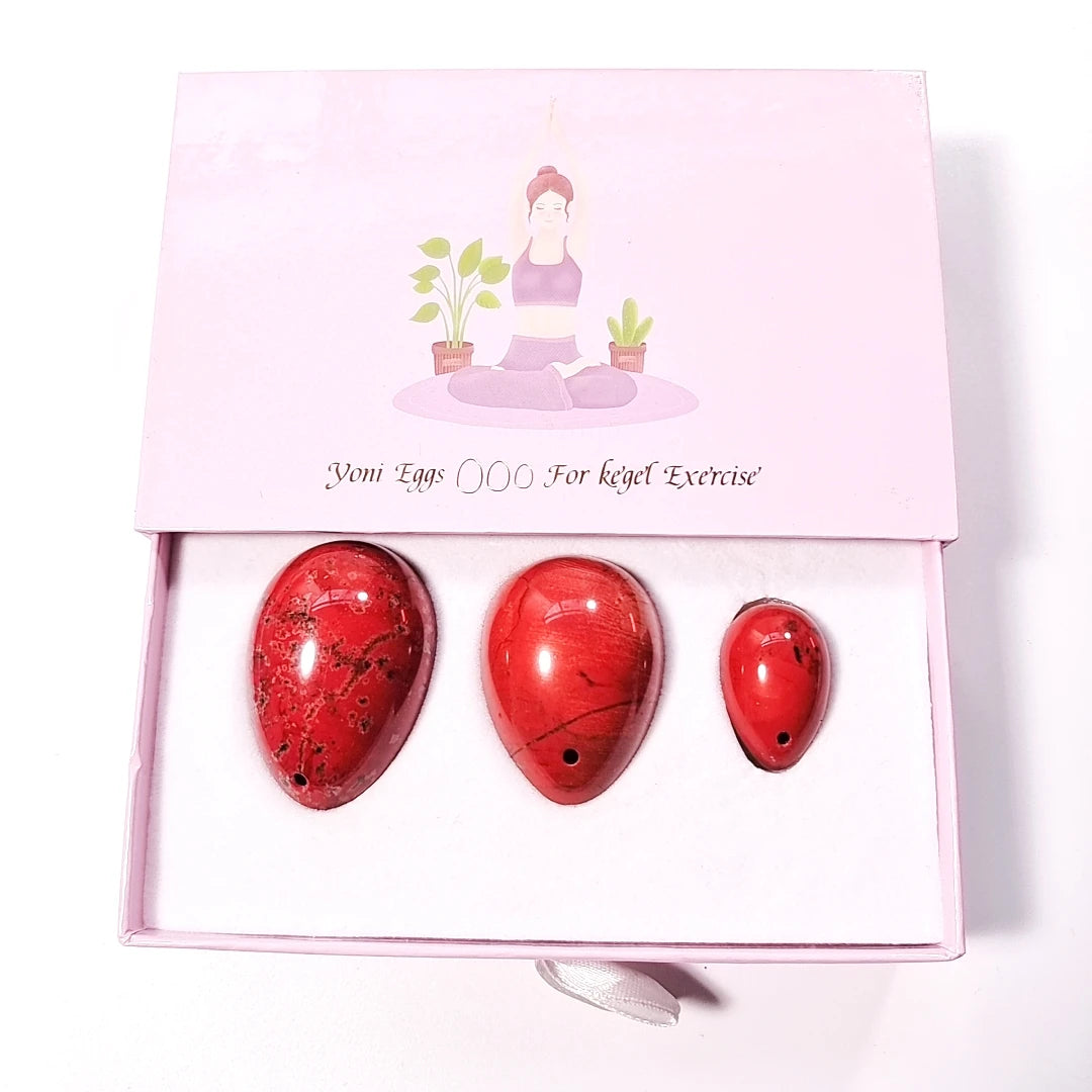 Crafts HY Red Jasper yoni egg women kegel exercise yoni egg drilled crystal craved craft stone eggs gift gift