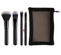 Pink Full Eco-friendly Synthetic Hair Makeup Brush Set 4pcs Travel Set with Eyeliner & Mascara Free Sample