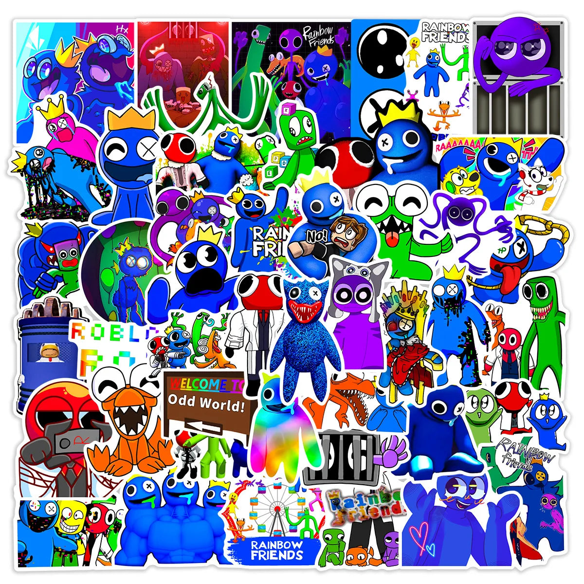 Roblo Decorative Stickers-50Pcs Waterproof Labels for Suitcase Laptop Bike Guitar Scrapbook Skateboard-Friends Collection