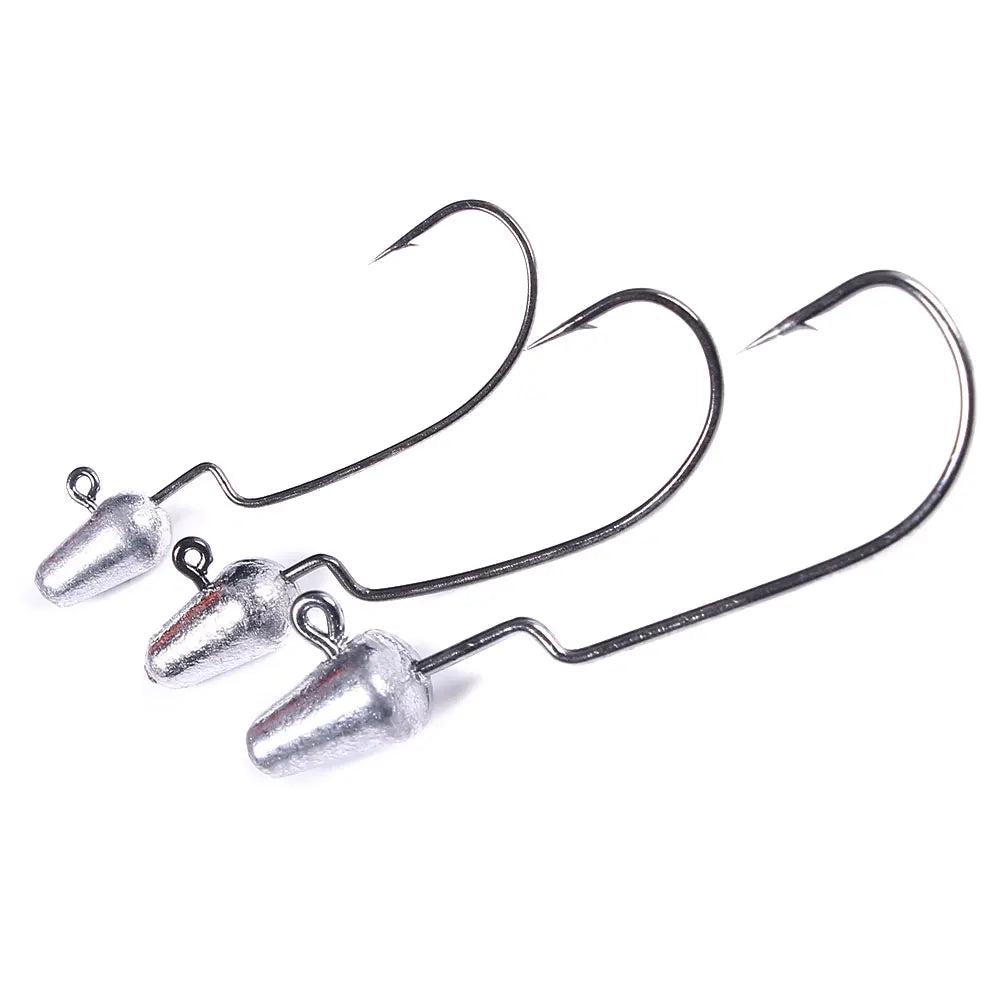 New Arrived Ready Stock All Size Cheap Price Lead Jig Head Hook 1 1/0 2/0 5PCS/BAG