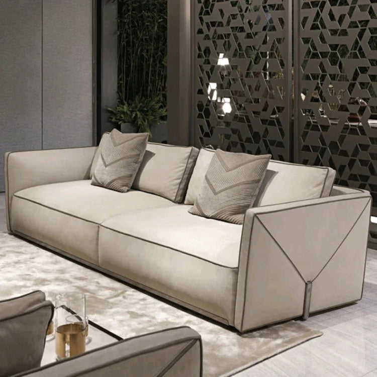 Luxury Sofa Customize Italian High-end Leather Sofa Combination Modern Minimalist Head Layer Skin Grinding Skin Sofa