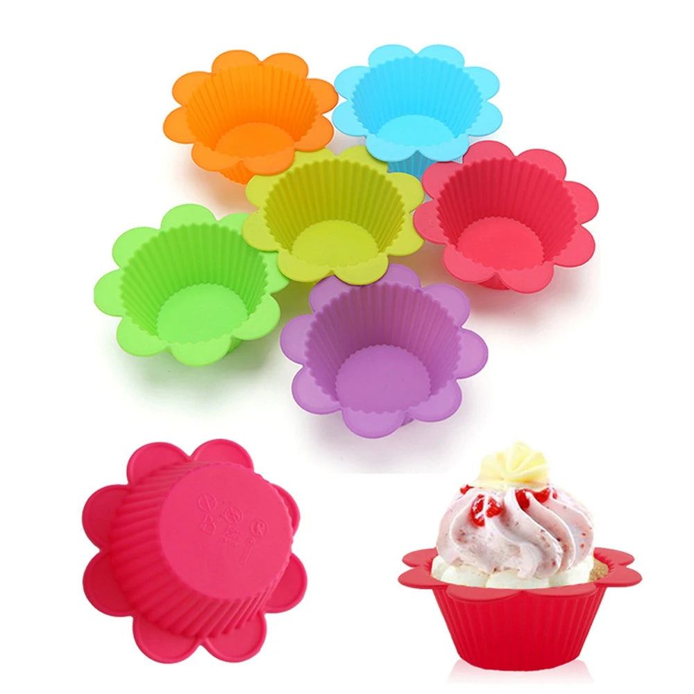 BPA Free Reusable Food Grade Silicone Eco-Friendly Non-Stick Cupcake Liners & Molds Baking Cups for Muffins Brownies Quiche More