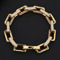 VEROMCA Stainless Steel CNC Diamond Bamboo18k Gold Plated Hip Hop Titanium Chain Bracelet