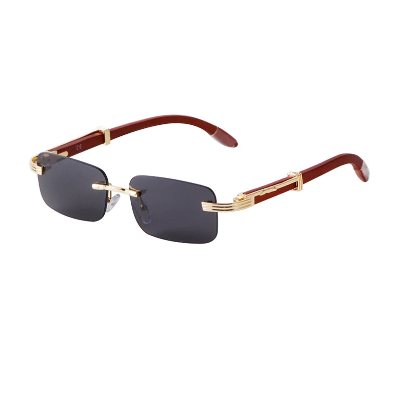STORY M103 Retro Classic Rectangle Wooden Sunglasses Men Women 2022 Brand Designer Vintage Frameless Blocking Blue Light Glasses