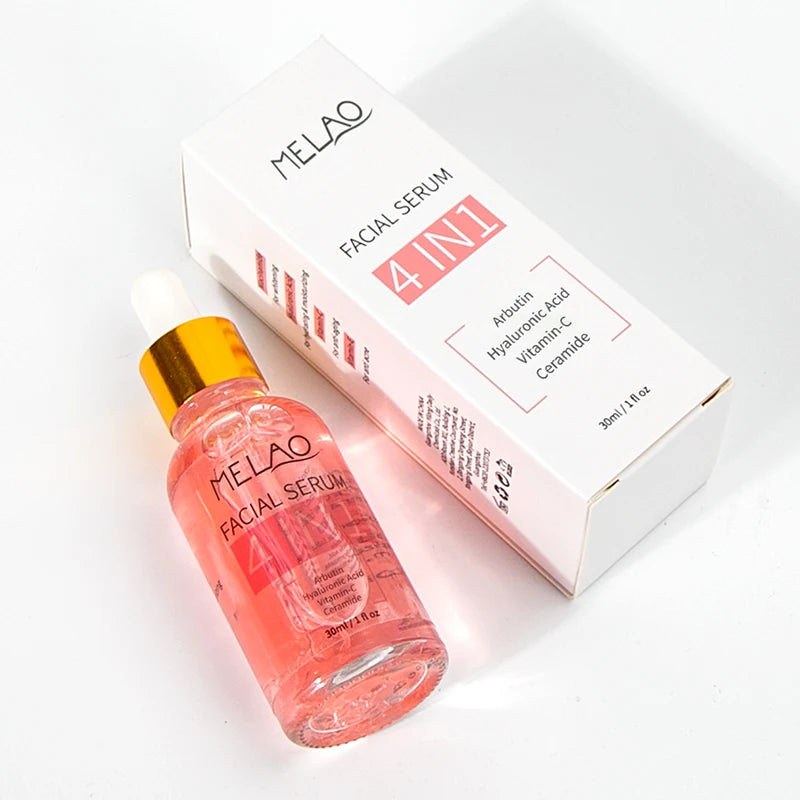 Private Label Brightening Antiwrinkle Niacinamide Vitamin C Hyaluronic Acid Korean Men Skin Care Whitening 4 in 1 Face Serum