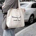 Custom Logo Printed Eco-Friendly Reusable Foldable Recycled Calico Canvas Grocery Shopping Tote with Shoulder Strap MegaBDM