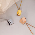 Custom Personalized Initial love Letter Necklaces Stainless Steel Envelope Locket Pendant Necklace