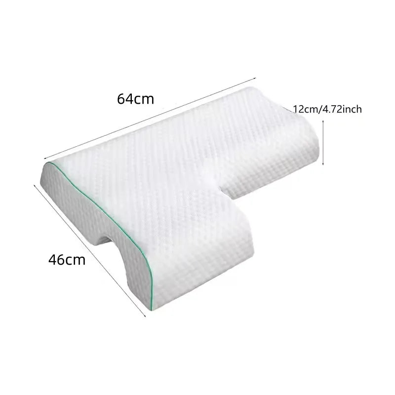 Memory Foam Couple Pillow with Slow Rebound Soft Breathable Hand Pressure-Free Cervical Side Sleep Protection