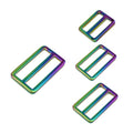Fashion 16mm 50mm Rainbow Metal  Tri-glide Backpack  Adjustable Webbing Slider Hook Strap Pet Handbag Buckle Hardware  Wholesale
