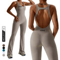 Women's Yoga Custom Bodysuit With Loose Leg One Piece Tummy Control Jumpsuit With Back Hole Rompers Sports Workout Playsuits