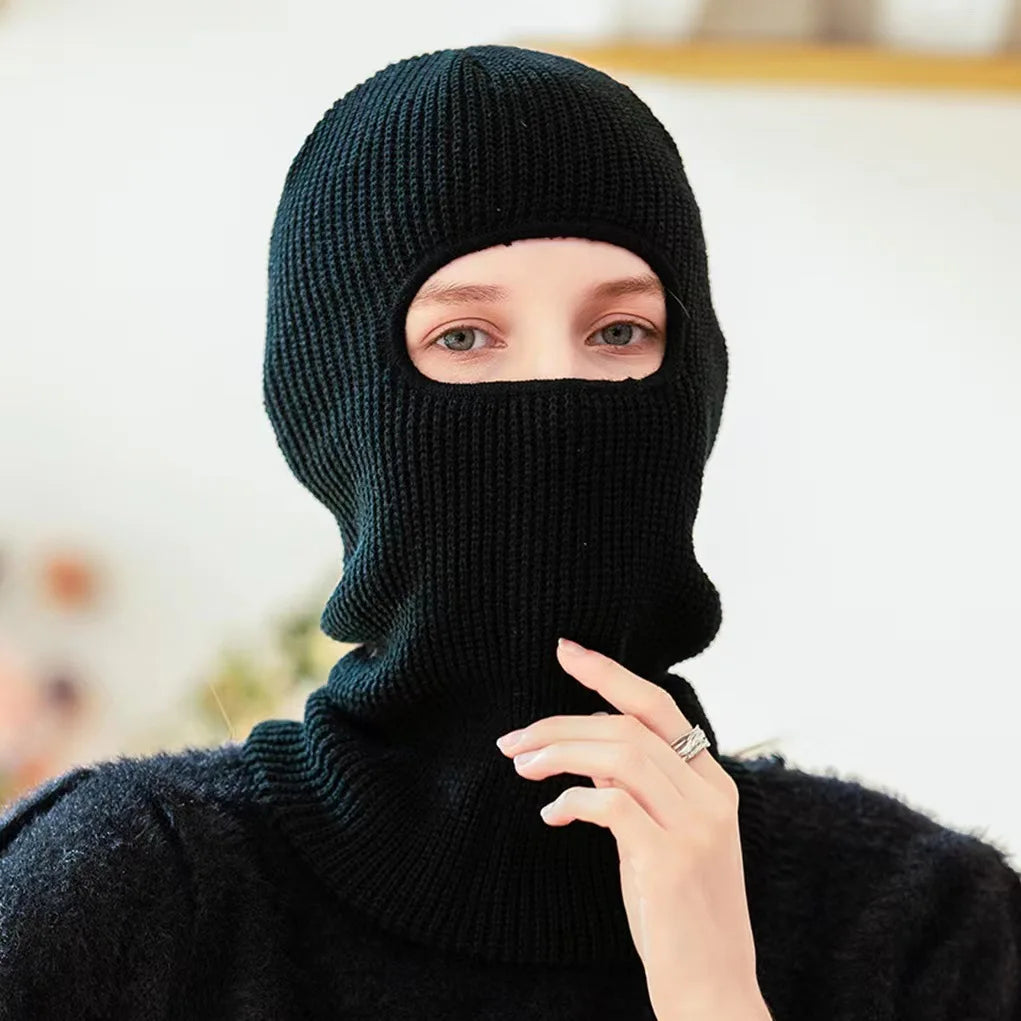 Winter Single Hole Ski Mask Knitted Cap Acrylic Knitting Hat