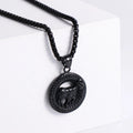 Top Quality Souvenir Gift Black Gun Plated Stainless Steel 12 Astrology Sign Pendant Zodiac Necklace