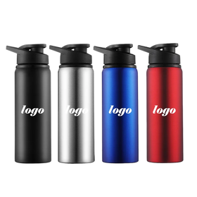 Aluminum Water Bottles Vacuum Metal Sports Bike Water Bottle Reusable Travel Bottles Custom Logo with Lid for Gym Sports