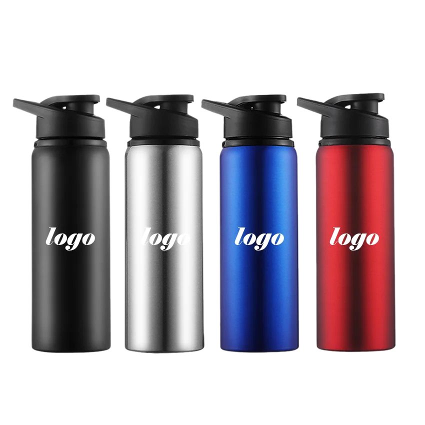 Aluminum Water Bottles Vacuum Metal Sports Bike Water Bottle Reusable Travel Bottles Custom Logo with Lid for Gym Sports