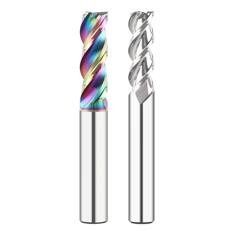 3 Flutes U-groove Carbide End Mill for Aluminium End Mill Coating Colorful CNC End Milling Cutter