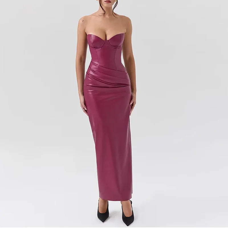 2026 Spring New Arrivals Women Party Off Shoulder Casual Dress Elegant Sleeveless Midi Women Dress