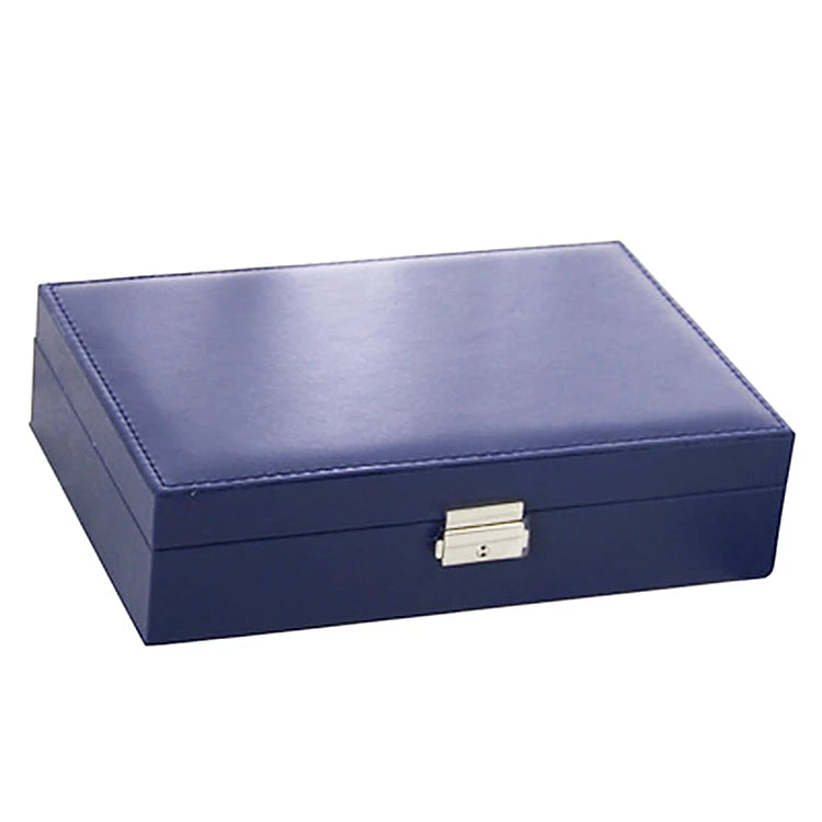 Hot Sale Fashion Large Capacity Jewelry Earring Jewelry Box High Density Fiberboard Pu Leather Storage Gift Box Storage Crates
