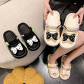 Women's Comfortable Thick Sole Bow Slipper with Open Toe Summer EVA Non-Slip Slides Anti-Slippery Features