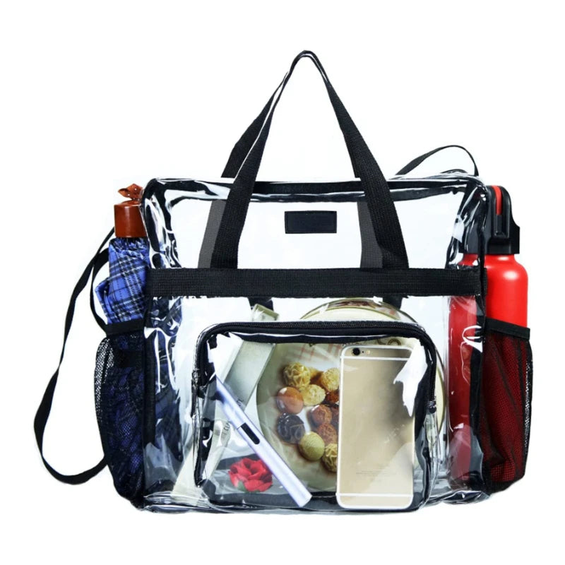 Factory Wholesale PVC Tote Shopping Bags Fashion Waterproof Transparent Holographic Laser Shoulder Bag Iridescent Clear Hologram