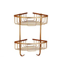 2 Layers Triangular Corner Modern Stainless Steel Wall Mounted Bathroom Shampoo Cosmetic Organizer Rack
