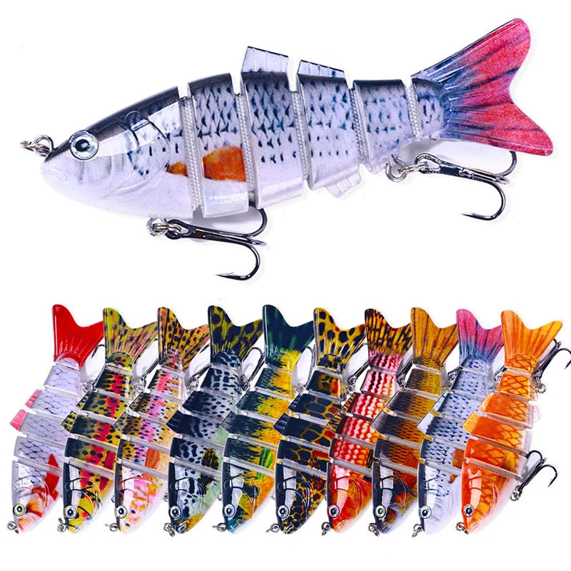 KEWOTE 10cm 18g 10Colors Multi Jointed Hard Lure 6 Segment Fishing Bait Artificial Lifelike Swimbait