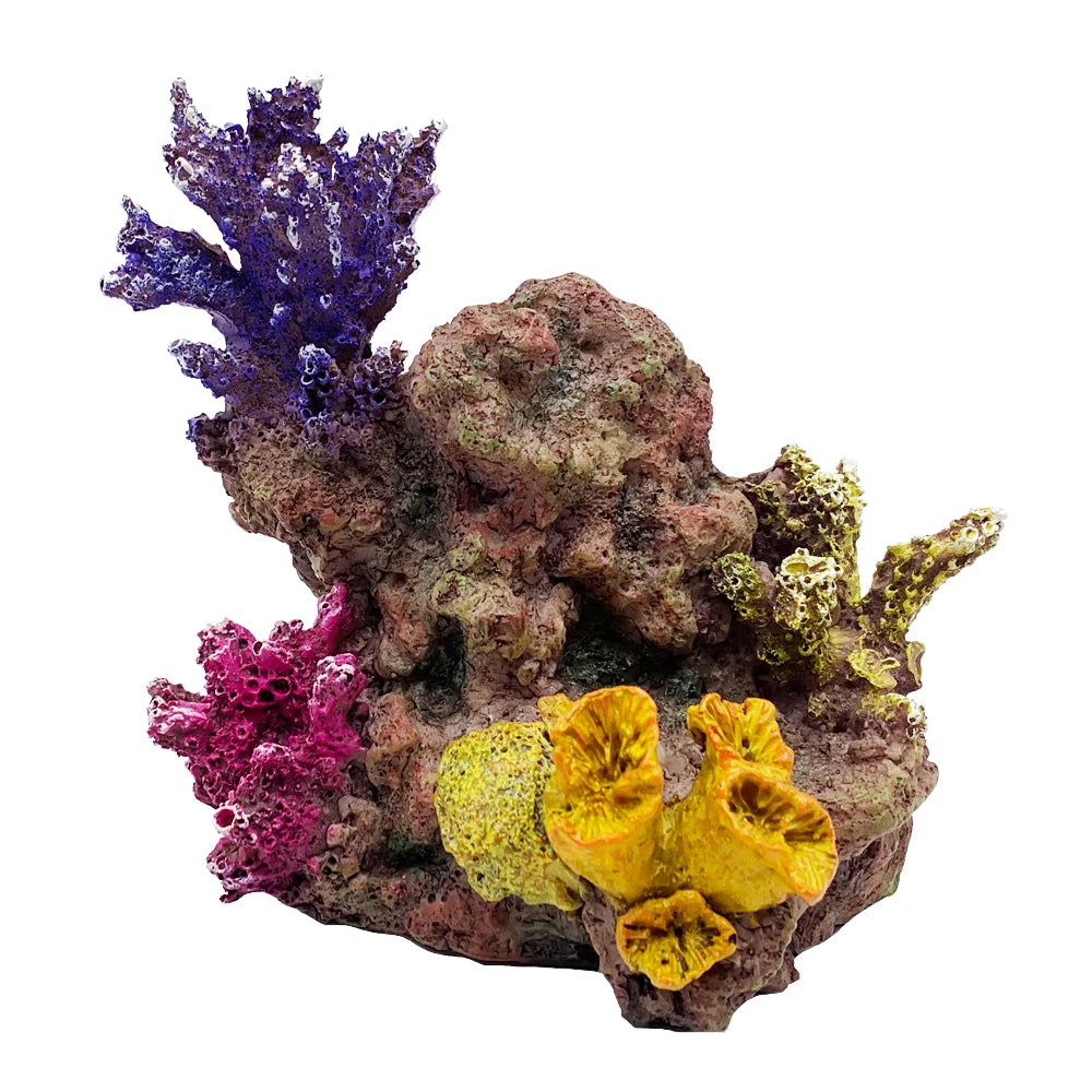 Aquarium Ornament Eco-Friendly Polyresin & Plastic Coral Reef for Fish Tank Decor Accessories