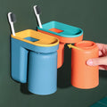Wall Mounted Eco-Friendly Plastic Toothbrush Cup Storage Rack Bathroom Accessories Organizer Home Furniture Set