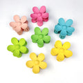 MIO 7cm Big Flower Hair Claw Clips Plastic Matte Hair Clip Claw Flower Shape Candy Color Grab Disk Hair Claw for Women