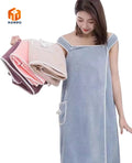 OEM Super Soft Microfiber Bath Towel and Bathrobe Comfortable Absorbent Adult Wearable Solid Color Woven Technics