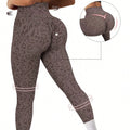 Women's Super Soft and Elastic Leopard Print Fitness Yoga Pants Leopard Tummy Tucking Hip Lifting Exercise Fitness Leggings