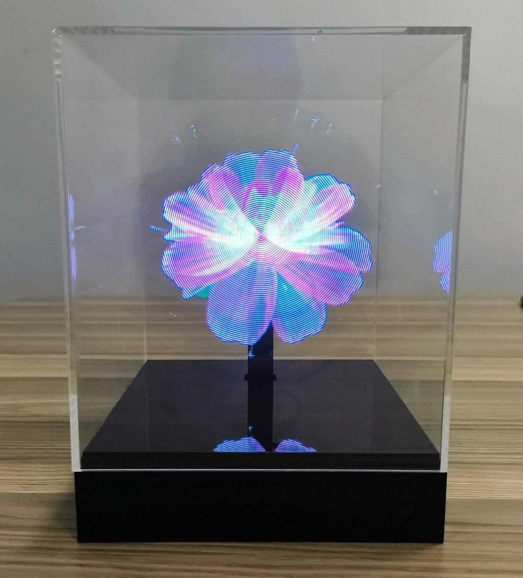 Tabletop Mobile App Control 14cm 3D Hologram 128pcs High Brightness LED 3D Hologram Fan Advertising Display Projector