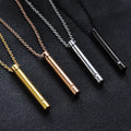 High Polished Popular Jewelry Stainless Steel Cylindrical Animal Pet Ashes Casket Urn Perfume Bottle Pendant Necklace