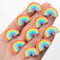 Fashion Glitter Rainbow Resin Charms Pendants for Jewelry Making DIY Rainbow Flatback Charms Handmade Jewelry Accessories