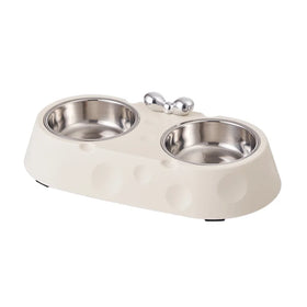 Pet Stainless Steel Double Bowls for Cats Dogs Feeders Dinner Plate Pet Supplies Anti-slip Dog Food Water Bowl Cat Bowl