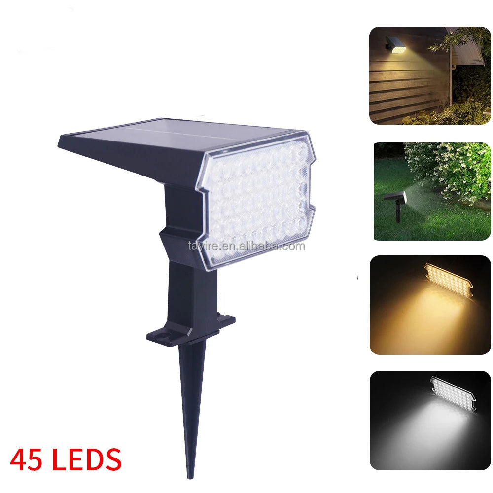 Tayire Outdoor Waterproof IP65 Solar Spot Lights 45 LEDs Landscape Solar Spike Light for Outside Pathway Yard Garden Walkway