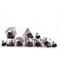 Professional Custom LOGO Resin DND Black  Swan Dice Set Polyhedral D6 D10 D20 Dice for Dungeon and Dragon RPG Board Game