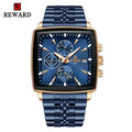 REWARD 81100 Men's Watch Luxury Fashion Quartz Watch for Men with Chronograph Date Luminous Hands Male Waterproof Wristwatch