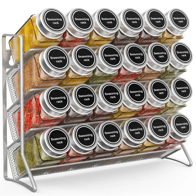 Kitchen Counter-top Wall Mount Spice Rack Storage Organizer Seasoning Spice Jar Rack