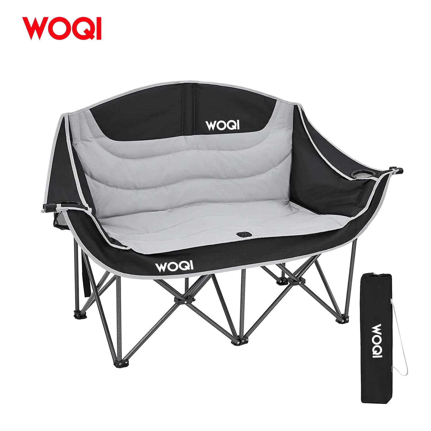 WOQI  Hot Selling Outdoor Long Folding Camping Chair Double Seat Long Relax for Farmhouse