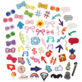 Lovely Mini Bow Arrow Music Money Flower Self Adhesive Iron on Backing Embroidered Small Patches for Clothing Bag Keyring