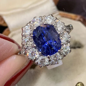 CAOSHI New Design Blue White Pink Stone Cubic Zircon Ring for Women Silver Color Crystal Lady's Bride Wedding Finger Rings