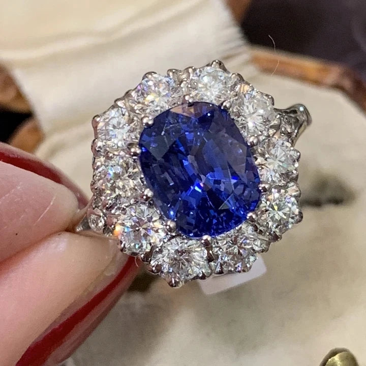 CAOSHI New Design Blue White Pink Stone Cubic Zircon Ring for Women Silver Color Crystal Lady's Bride Wedding Finger Rings