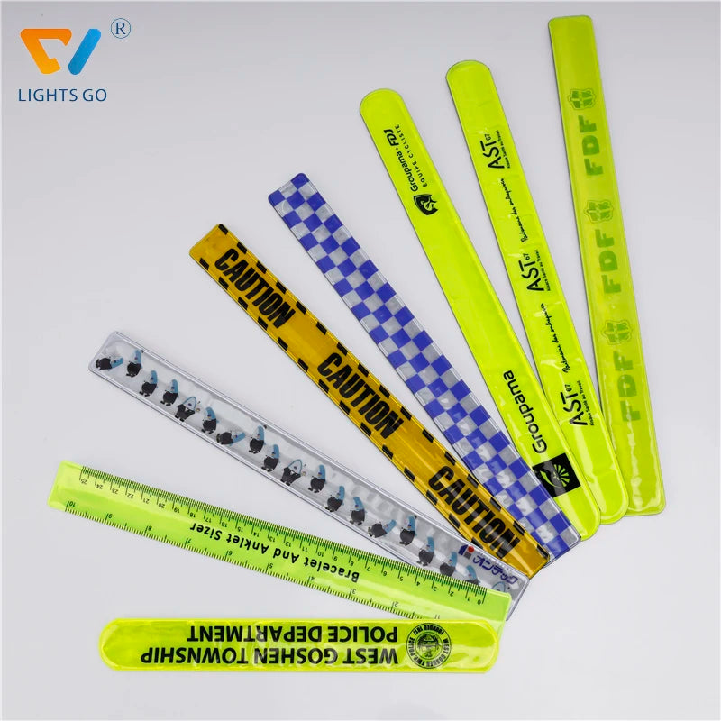 LIGHTS GO EN-17353 CE Certified Eco-friendly Reflective Slap Band High Visibility Safety Wristband for Running