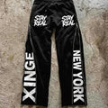 Custom Manufacturer: High-Quality Men's Athletic Pants Custom-Printed Side-Zip Split-Hem Design Baggy Men's Flared Sweatpants